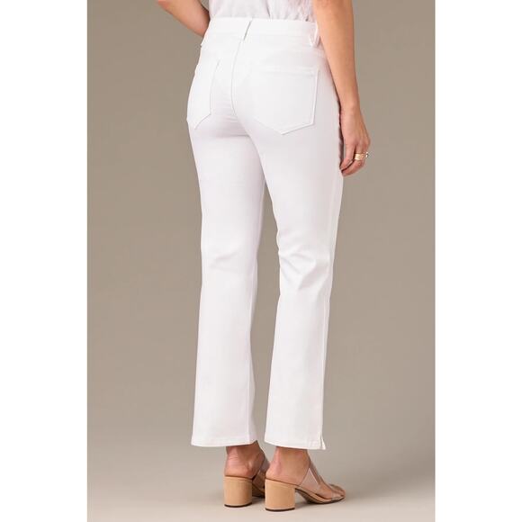 WIT & WISDOM Jeans High Rise Micro Slit Hem Straight Leg Pants, White, Sz 00 NEW - Picture 2 of 14